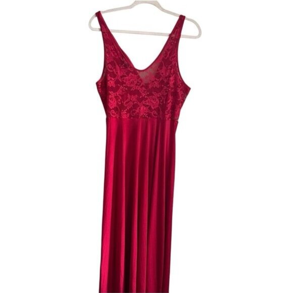 Carole Hochman Negligee Slip Dress Red lace Fairy Milkmaid Gown Romantic Xmas - Picture 4 of 8